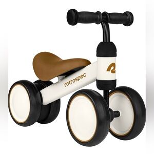 Retrospec Kids Balance Bike - Cream and Brown